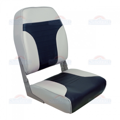 Sulenkiama sėdynė su metaliniais lankstais pilka-mėlyna