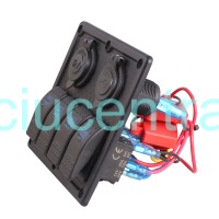 Prietaisų jungiklių skydelis su 5V USB jungtimis ir 12V/24V rozete