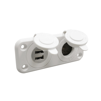 Skydelis su dvigubu USB lizdu ir rozete