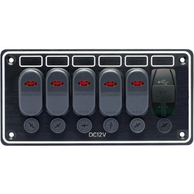 Jungiklių skydelis 190 x 95mm su USB 