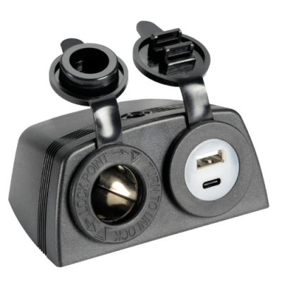 12V lizdas su USB-A ir USB-C jungtimis