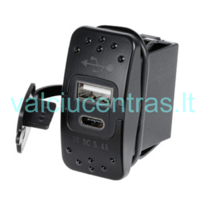 Dvigubas USB lizdas USB-A + USB-C