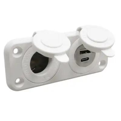 Dviguba USB jungtis su apsauginiu dangteliu