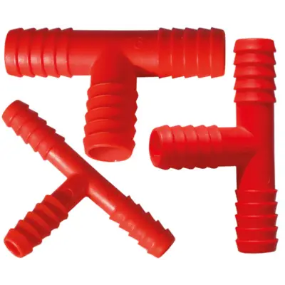 T formos plastikinis vamzdelis raudonos sp.