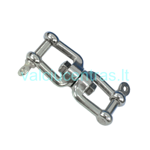 Stainless steel AISI 316 double hook - swivel, diameter - 6 mm.