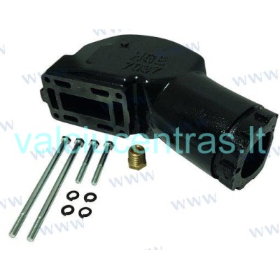 Exhaust manifold elbow for Volvo Penta V6 engines.