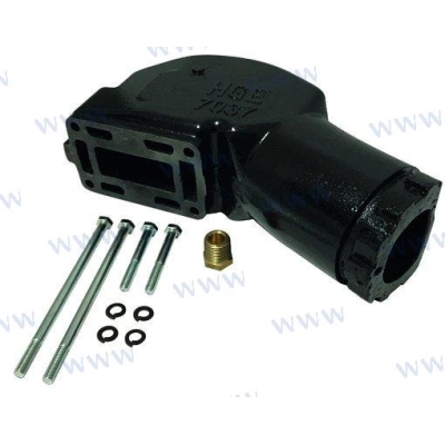 Išmetimo kolektoriaus alkūnė Volvo Penta V6 varikliams. Išmetimo kolektoriaus alkūnė Volvo Penta V6 varikliams.