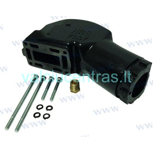 Išmetimo kolektoriaus alkūnė Volvo Penta V6 varikliams.