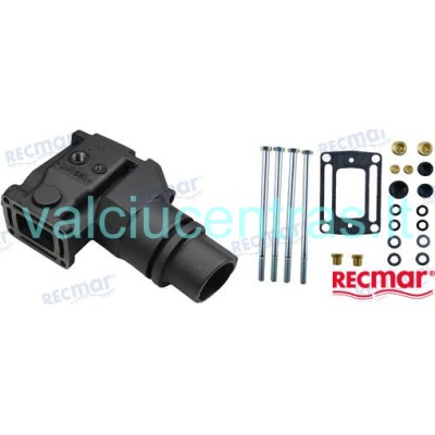 Exhaust manifold elbow for Volvo Penta/OMC engines.