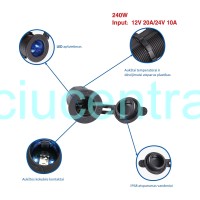 Prietaisų jungiklių skydelis su 5V USB jungtimis ir 12V/24V rozete
