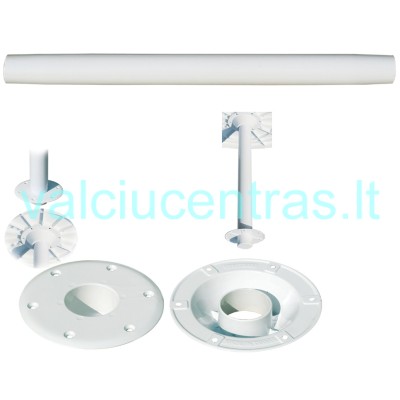 Aluminum white painted table leg with base