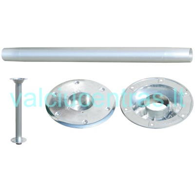 Aluminum unpainted table leg with base