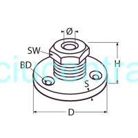 Chromuotas 10mm laido įvadas Chromuotas 10mm laido įvadas