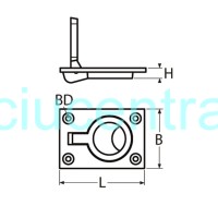 Nerūdijančio plieno įleidžiama pakėlimo rankena Nerūdijančio plieno įleidžiama pakėlimo rankena