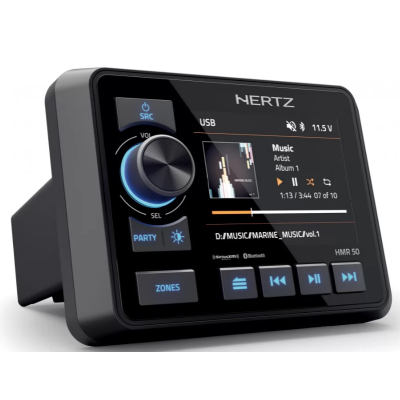Hertz HMR 50 – jūrinis skaitmeninis medijos imtuvas su Bluetooth ir USB