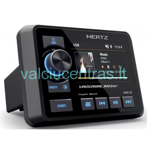 Hertz HMR 50 – jūrinis skaitmeninis medijos imtuvas su Bluetooth ir USB