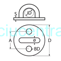 Nerūdijančio plieno kilpa apvali juodos spalvos 40 mm