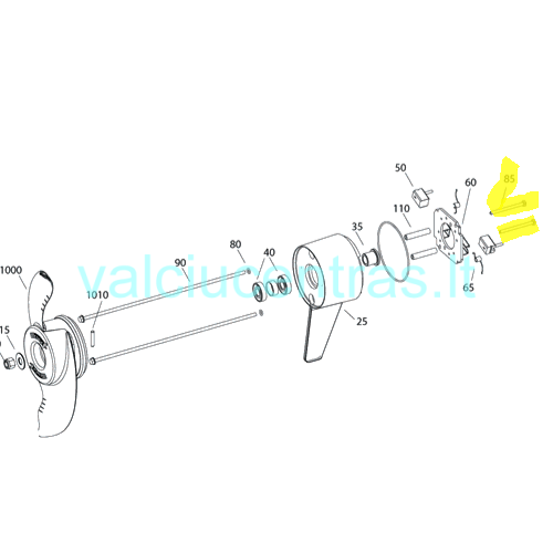 Minn Kota šepetėlių korpuso varžtas 830-027 Minn Kota šepetėlių korpuso varžtas 830-027