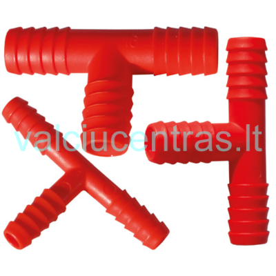 T formos plastikinis vamzdelis raudonos sp.