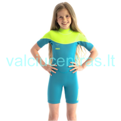 Jobe Boston 2mm vaikiškas trumpas hidrokostiumas – žalsvai melsvas