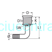 Drenažo detalė kampu 19mm Drenažo detalė kampu 19mm