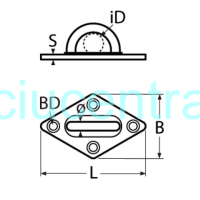 Kilpa iš nerūdijančio plieno juodos sp. 60x36mm