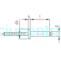 Nerūdijančio plieno kniedė 4x16 mm Nerūdijančio plieno kniedė 4x16 mm