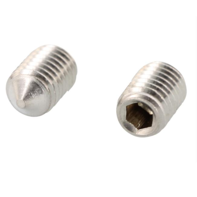 N. steel screw with tapered end, ISO 4027 A4 M6 × 6 mm