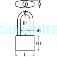 N. Plieno spyna su užraktu 50mm su prailgintu lankeliu