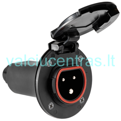Hermetiška rozetė 16A/230V juodas dangtelis