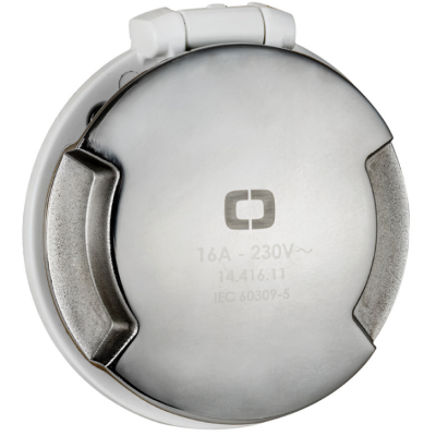 Hermetiška rozetė 16A/230V nerūdijančio plieno dangtelis