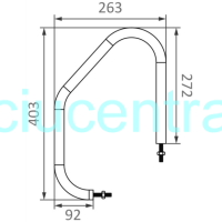 Ovalios formos lipimo rankena (1 vnt) 403 x 263 mm