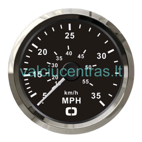 Spidometras iki 55 km/h juodas su blizgiu apvadu