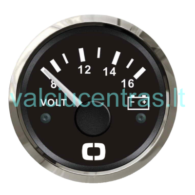 8/16V voltmeter, black with a glossy bezel