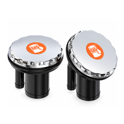 38 mm plastic fuel filler neck for gasoline, with a label