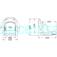 Laivo sėdynė su atlenkiama priekine dalimi pilka/tamsiai pilka Laivo sėdynė su atlenkiama priekine dalimi pilka/tamsiai pilka