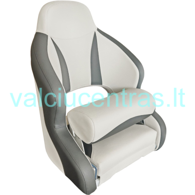 Ship seat with folding front section, gray/dark gray
