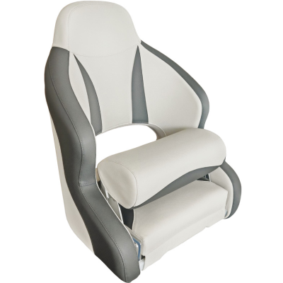 Ship seat with folding front section, gray/dark gray