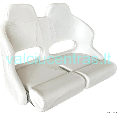 Two-seater boat seat with folding front section, white sp.