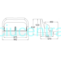 Dvivietė laivo sėdynė su atlenkiama priekine dalimi baltos sp.