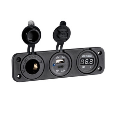 Skydelis - voltmetras 12V + USB