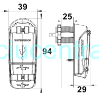 Vandeniui atspari dviguba USB jungtis su greitu įkrovimu