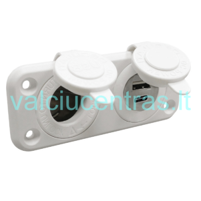 Dual USB port with protective cover