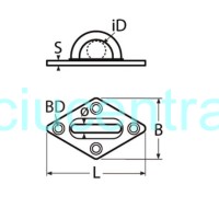 Kilpa iš nerūdijančio plieno 80x50mm Kilpa iš nerūdijančio plieno 80x50mm