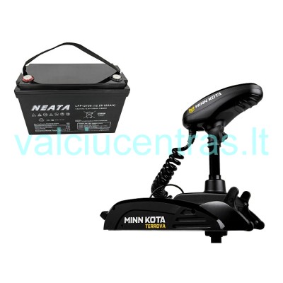 SPECIALUS PASIŪLYMAS! NAUJAS Minn Kota Terrova 55lbs WR 54 DOVANŲ NEATA 100AH LITHIUM akumuliatorius