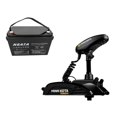 SPECIALUS PASIŪLYMAS! NAUJAS Minn Kota Terrova 55lbs WR 54 DOVANŲ NEATA 100AH LITHIUM akumuliatorius