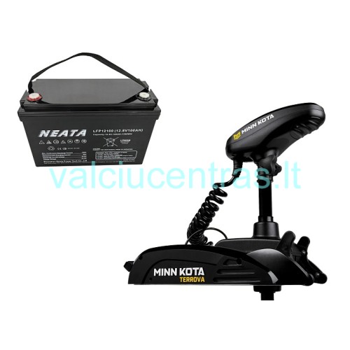 SPECIALUS PASIŪLYMAS! NAUJAS Minn Kota Terrova 55lbs WR 54 DOVANŲ NEATA 100AH LITHIUM akumuliatorius