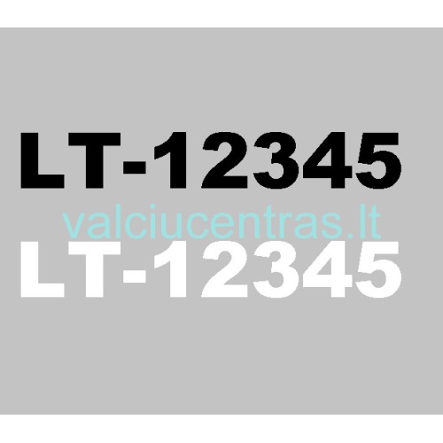 Registracijos numerių lipdukai kieto korpuso valčiai Registracijos numerių lipdukai kieto korpuso valčiai