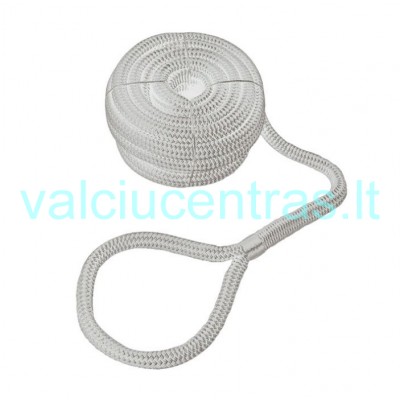 Švartavimosi virvė su kilpa baltos spalvos