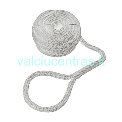 Švartavimosi virvė su kilpa baltos spalvos Švartavimosi virvė su kilpa baltos spalvos